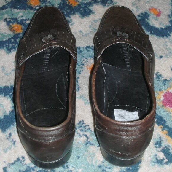 FLORSHEIM Brown Leather Tassel Loafers Slip On Dress Shoes size 11 D